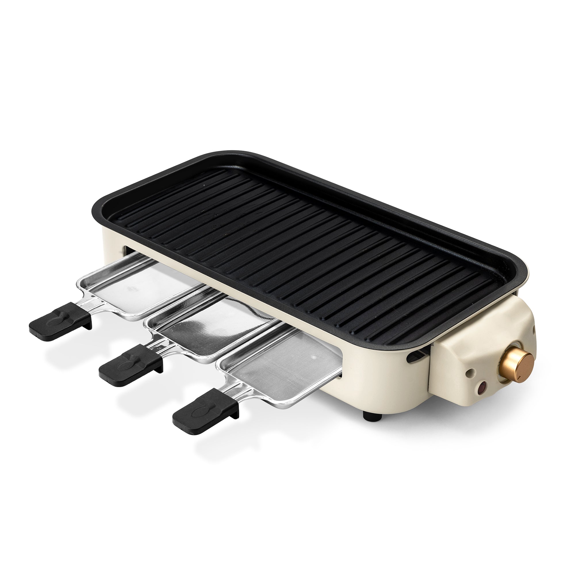 PUKOMC Smokeless Indoor Electric Grill, Beige Color