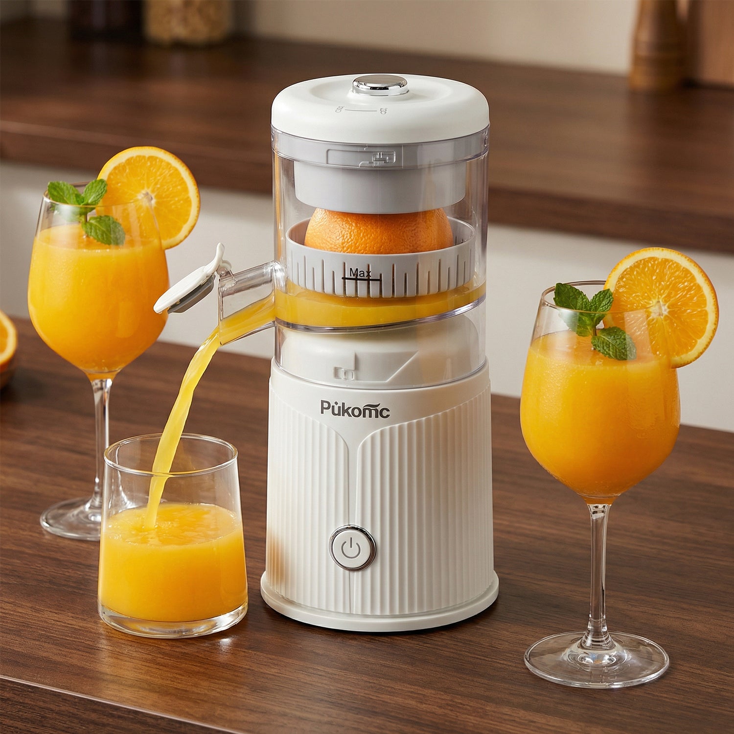 PUKOMC Electric Citrus Juicer for Home, White