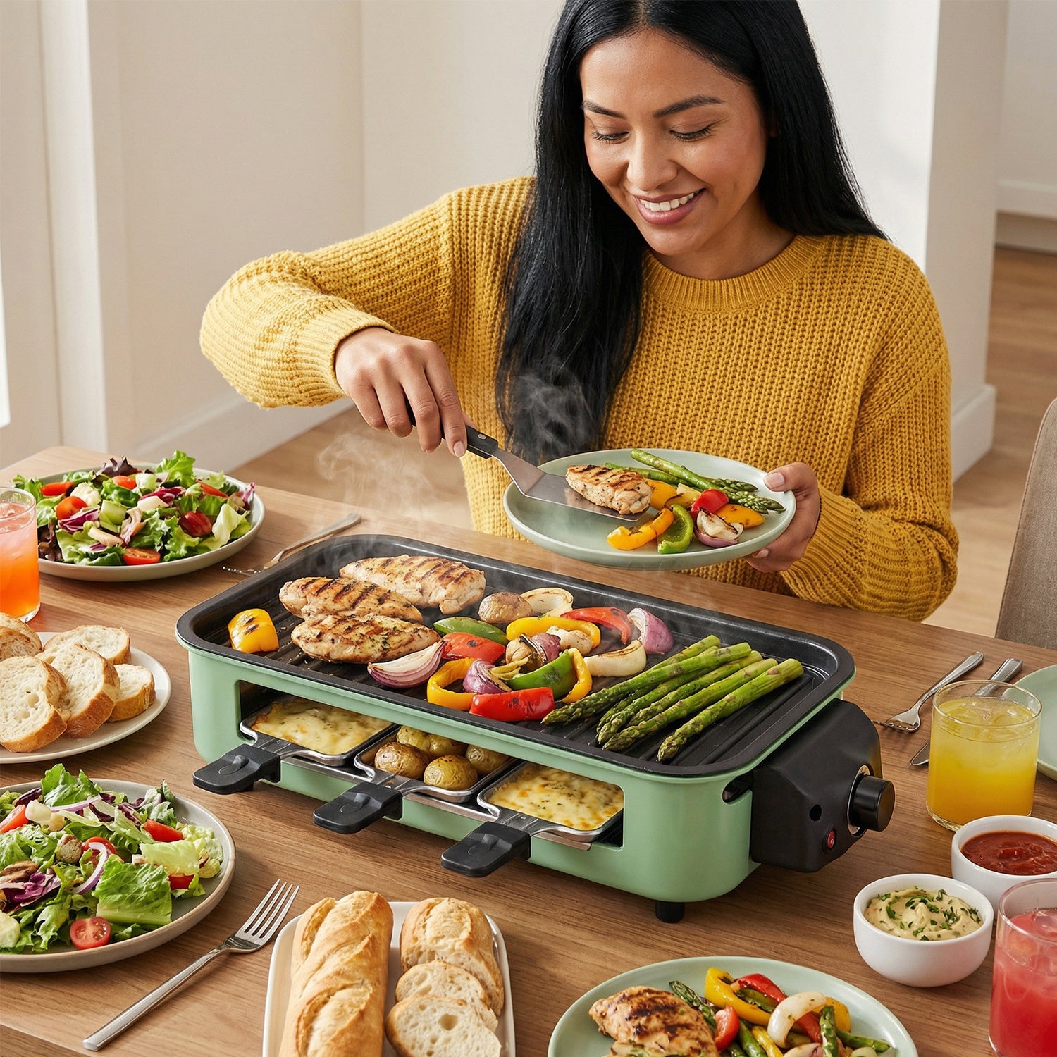 PUKOMC Electric Barbecue Grill for Home