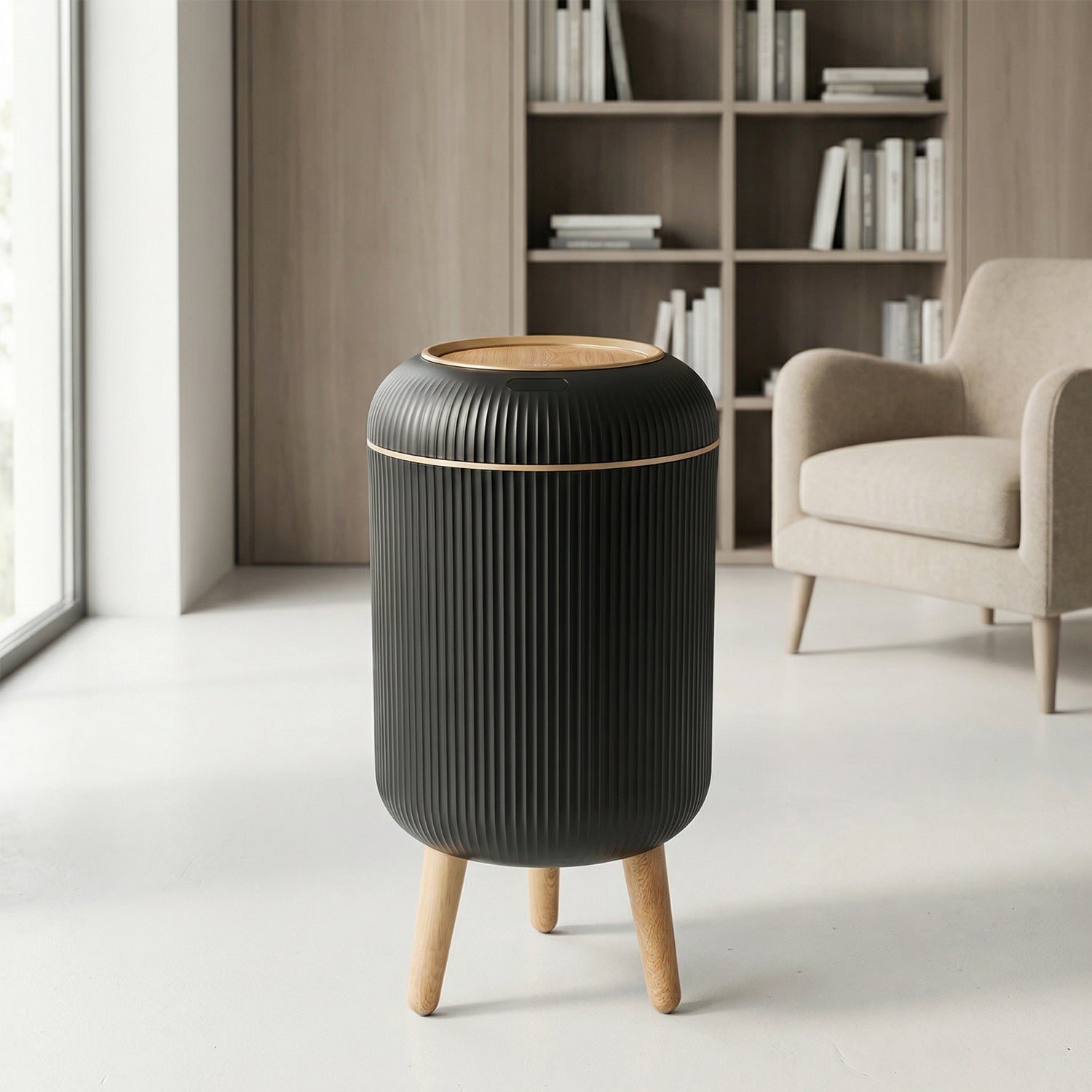 PUKOMC Smart Sensor Trash Can for Small Kitchen and Bathroom, 10 Liters Capacity
