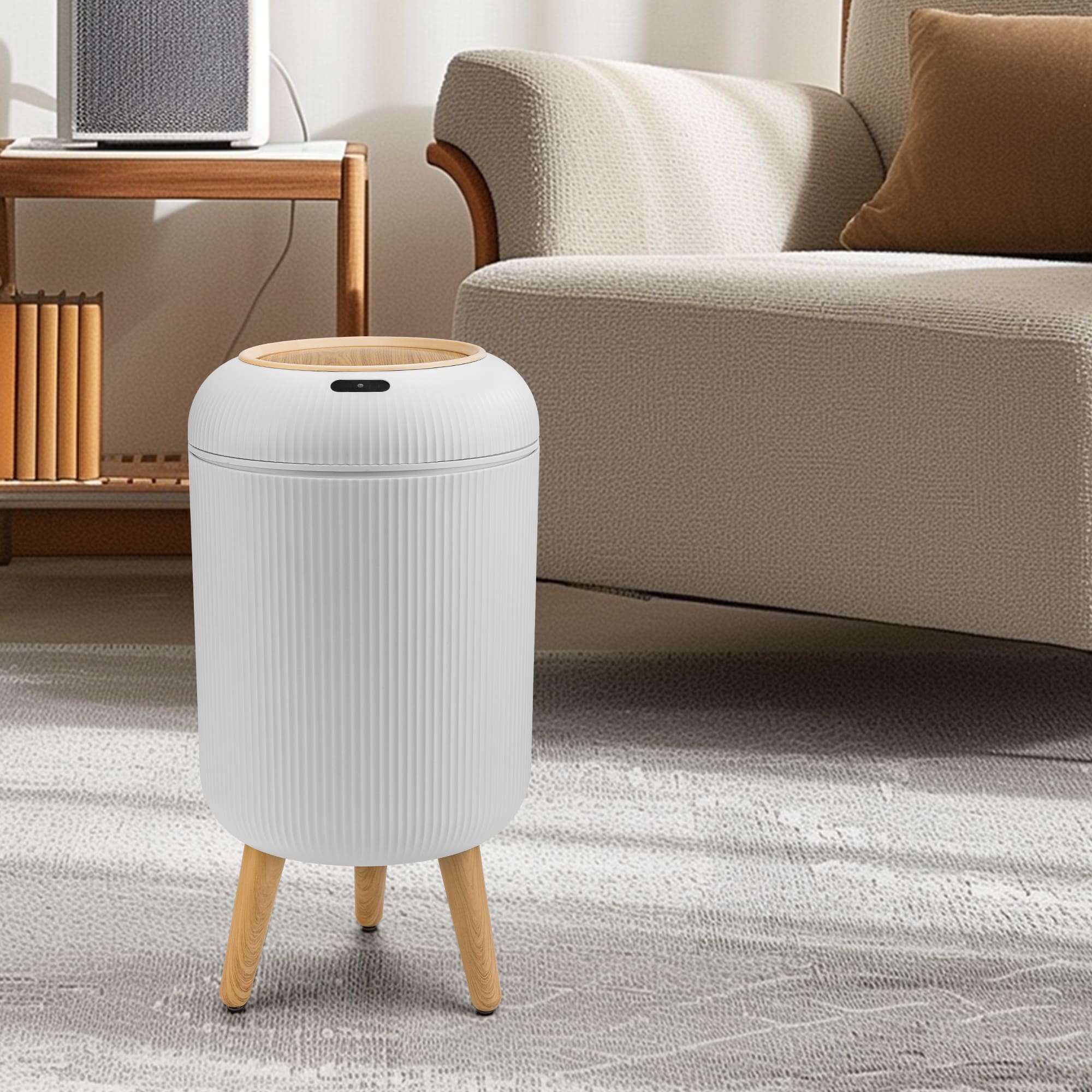 PUKOMC Smart Sensor Trash Can for Small Kitchen and Bathroom, 10 Liters Capacity