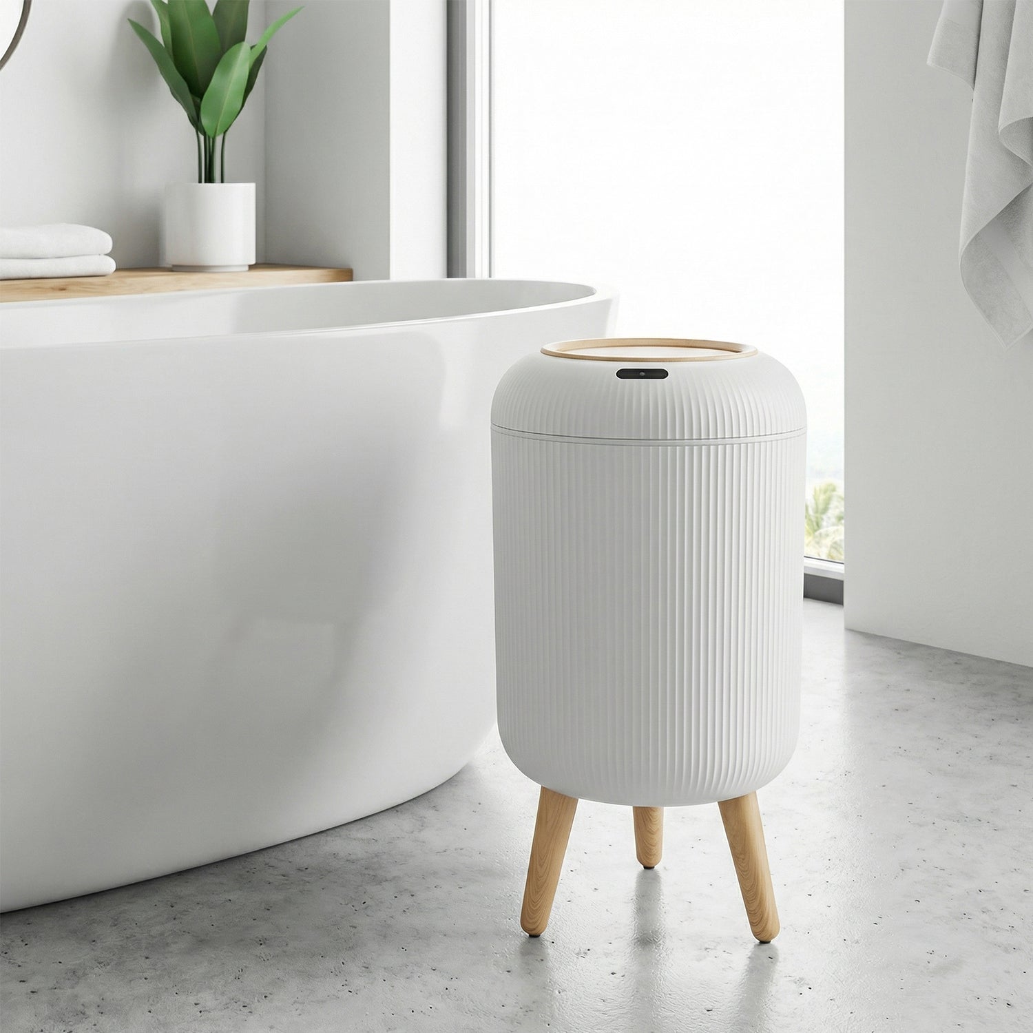 PUKOMC Smart Sensor Trash Can for Small Kitchen and Bathroom, 10 Liters Capacity