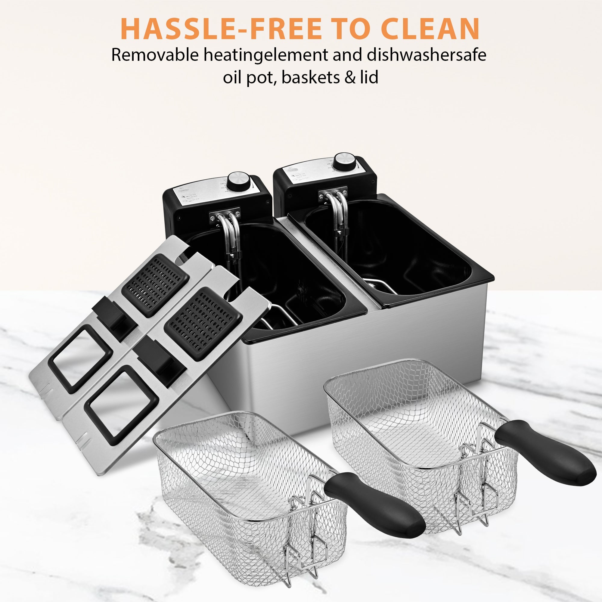 PUKOMC Large Electric Deep Fryer for large parties or family dinners