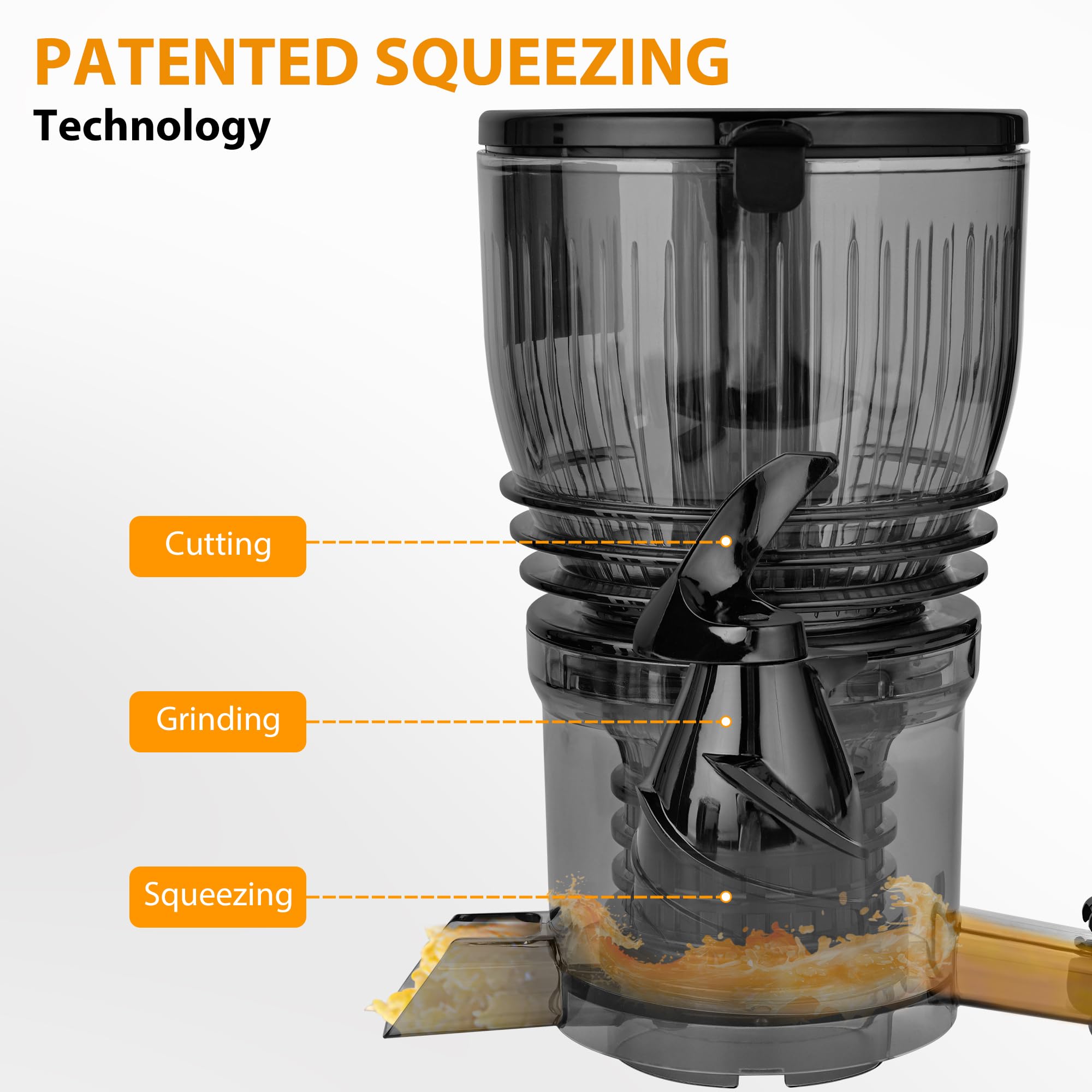 PUKOMC Fruits and Vegetables Juicer Machine for Home, Grey Color