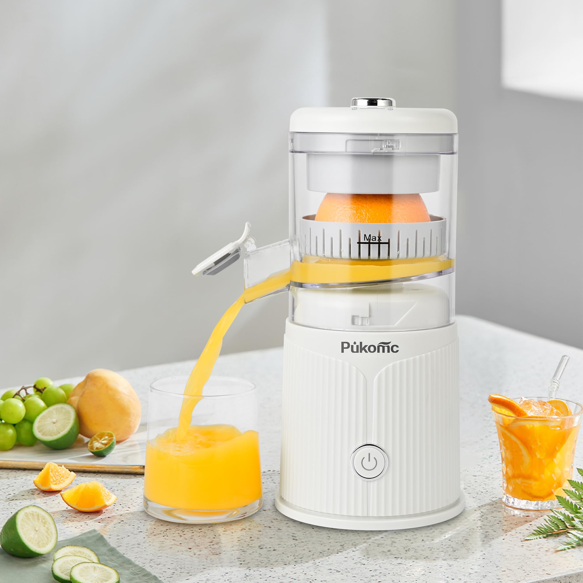 PUKOMC Electric Citrus Juicer for Home, White